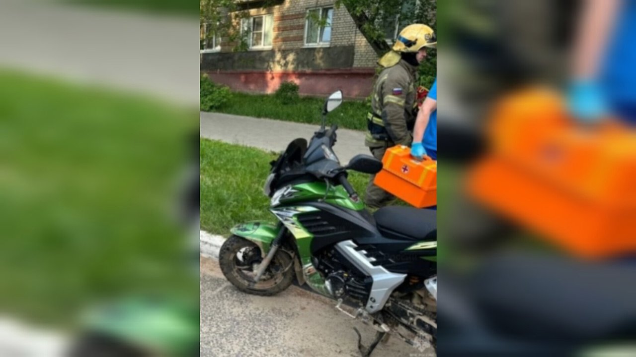 Главная картинка новости: В Обнинске мотоциклист не удержал свой транспорт и влетел в отбойник 