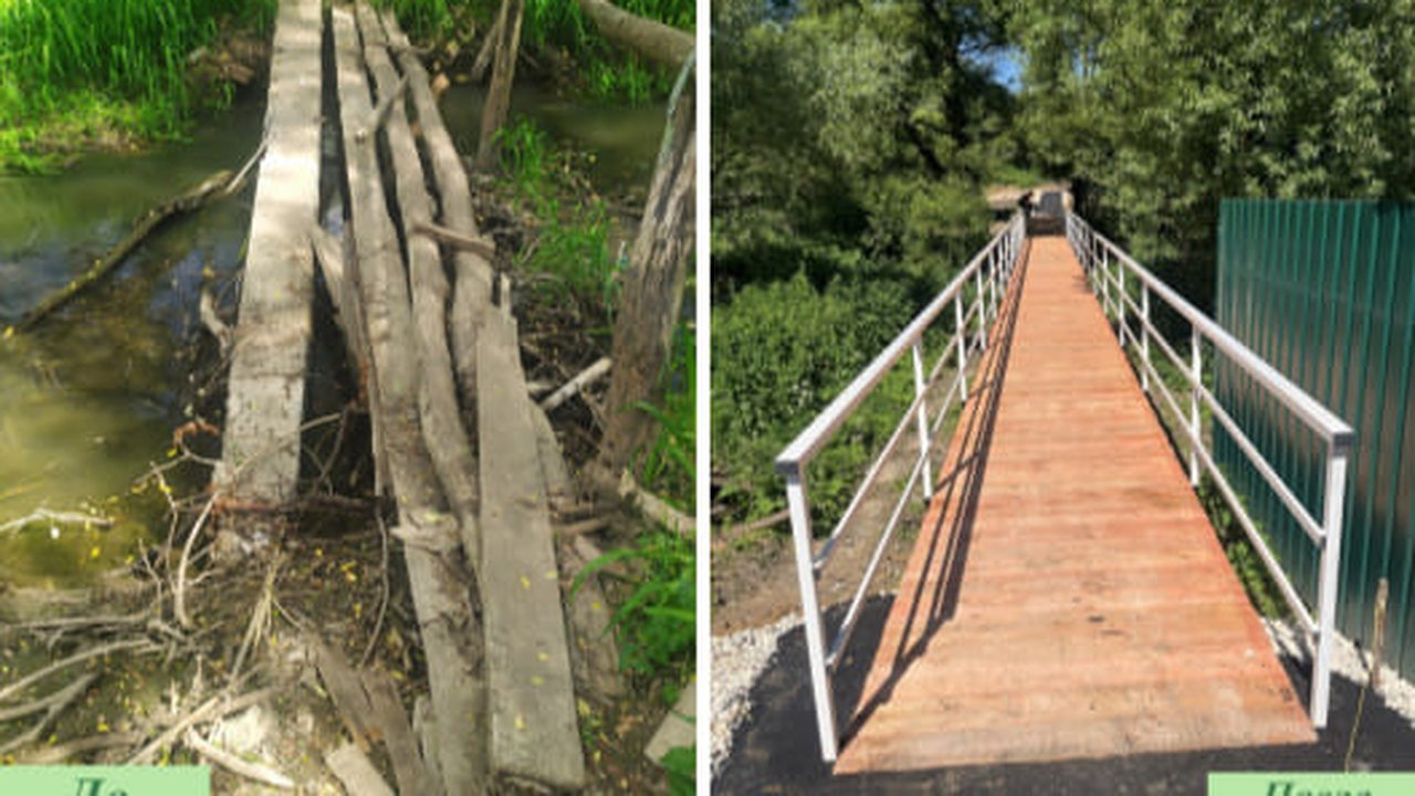 Главная картинка новости: В Калужской области установили долгожданный мост