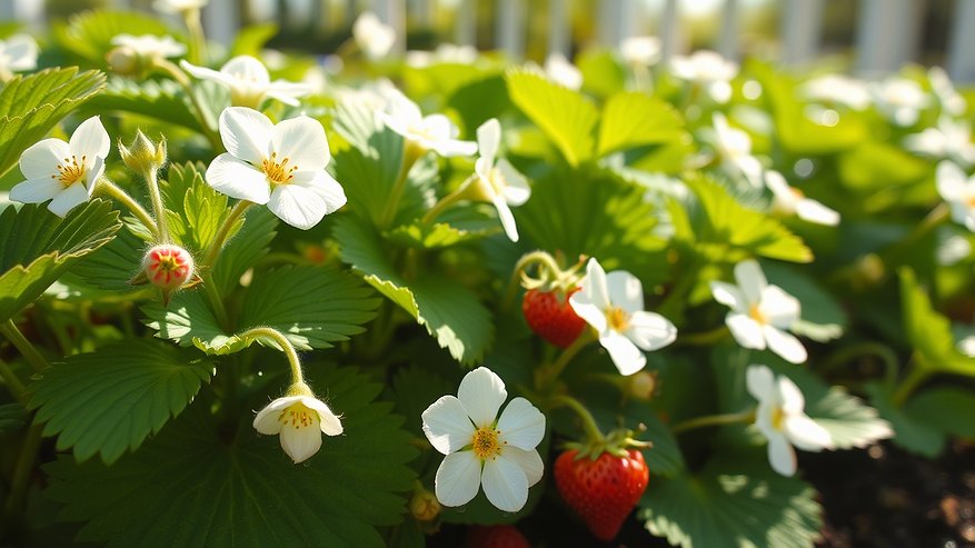 Главная картинка новости: Когда цветёт клубника всегда опрыскиваю кусты именно этим удобрением: повышает урожайность в 2 раза