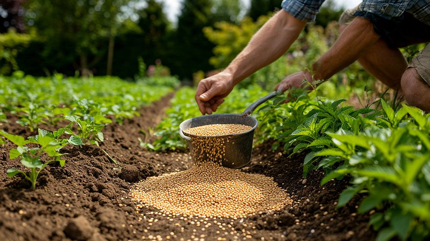 Главная картинка новости: Раскидываю 1 пачку копеечной крупы по грядкам - земля как чернозём. Дорогой навоз больше не покупаю