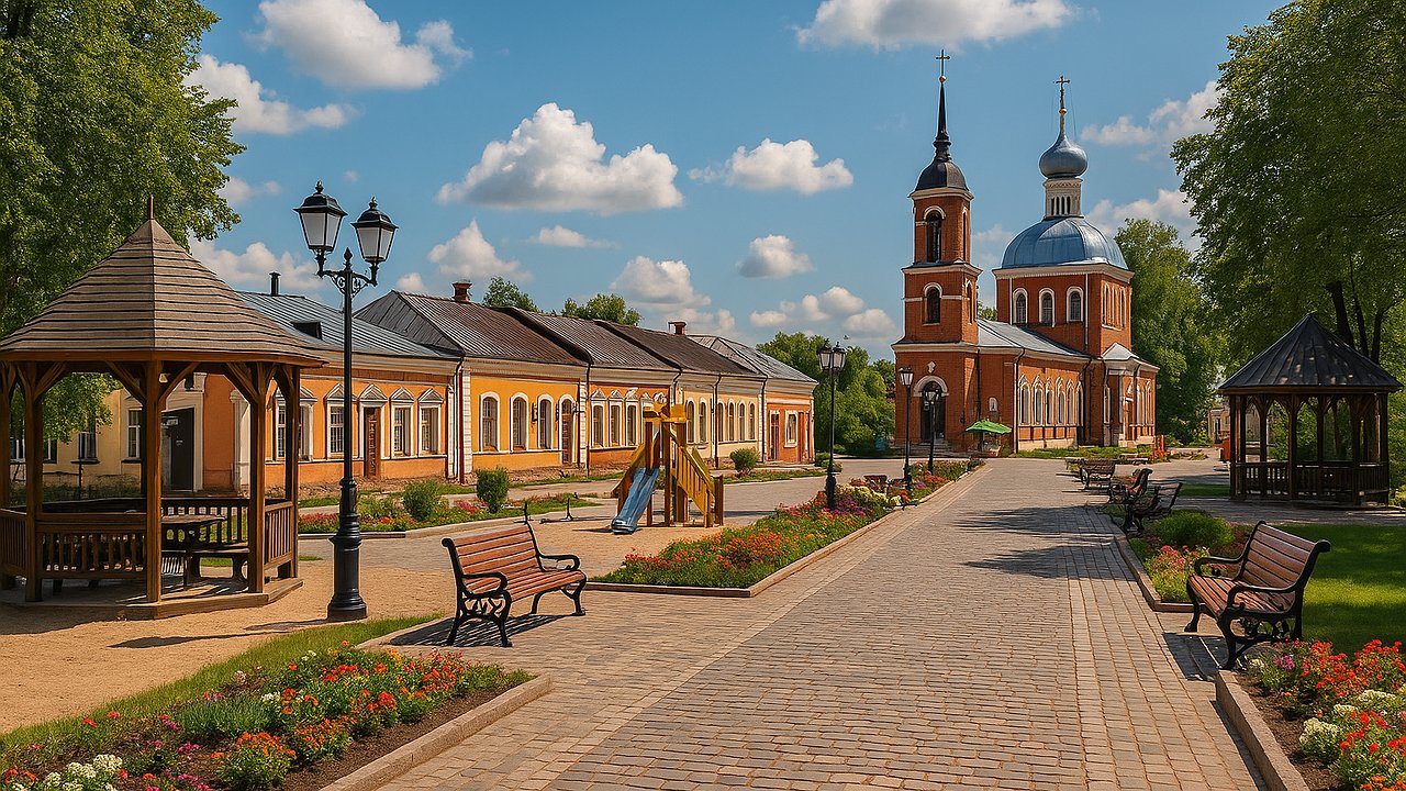 Главная картинка новости: Старинный городок в Подмосковье, который превратился в жемчужину: после масштабного преображения он покорил туристов
