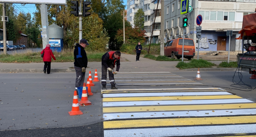 В Калуге обновили несколько пешеходных переходов