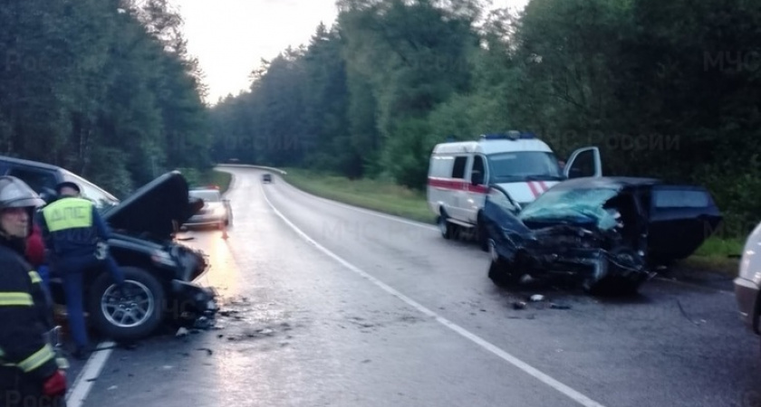 В Калужской области "Киа" врезался в "Джип": пострадали два ребенка