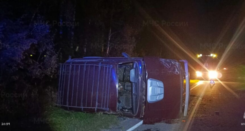 В одной из деревень Калужской области опрокинулась Niva: есть пострадавший