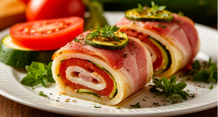 Никакой возни с мясом, а вкусная закуска на мангале готова: за 5 минут — изумительное блюдо из бекона и овощей
