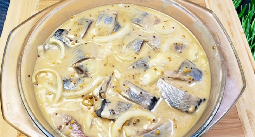 Селедка в горчичном маринаде: готовим простую изысканную закуску