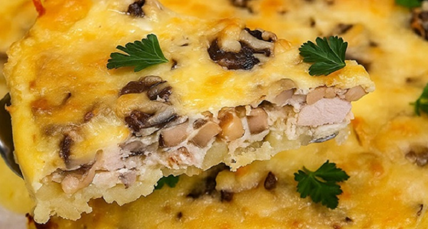 Готовим пирог-жульен на картошке: быстрее пиццы, сытнее омлета